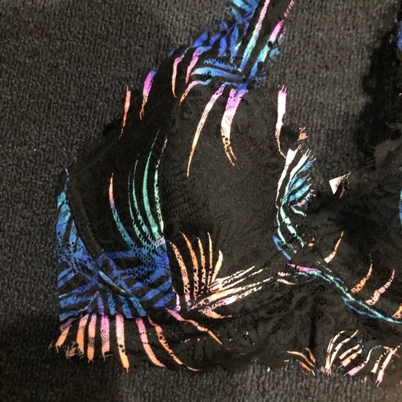 PINK Victoria’s Secret Lace Black & Multi Colored Bralette Size Small - Picture 2 of 9